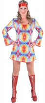 Hippie feest kleed dames met batikprint-Maat:S