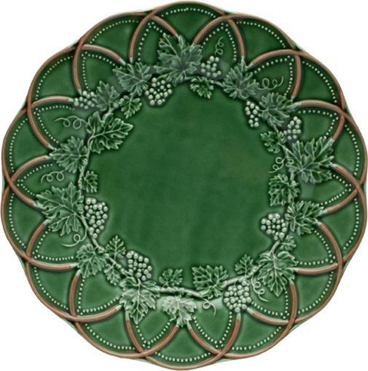 Bordallo Pinheiro Hunting Dinerbord - Groen/Bruin - Ø 28 cm - Aardewerk