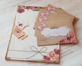 Papier à lettres avec enveloppes et autocollants de cachetage - Set de roses