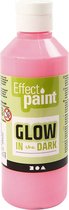 Glow in the dark, lichtrood, 250 ml