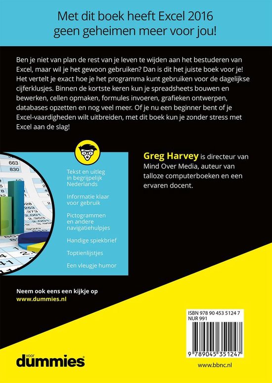 Voor Dummies  -   Microsoft Excel 2016 voor Dummies - Greg Harvey