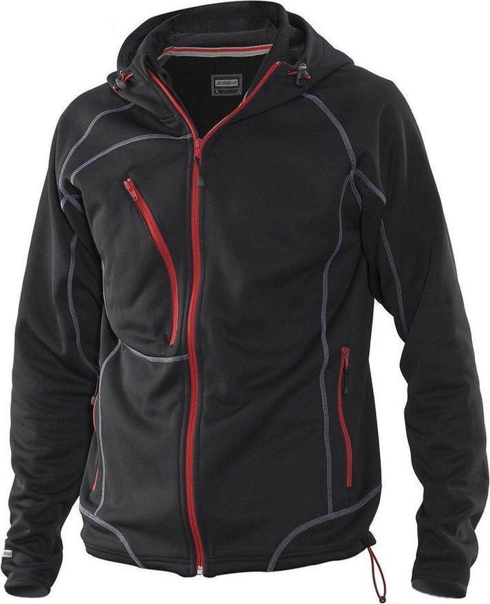 Jobman 5152 Hoodie 65515253 - Zwart/Rood - XL