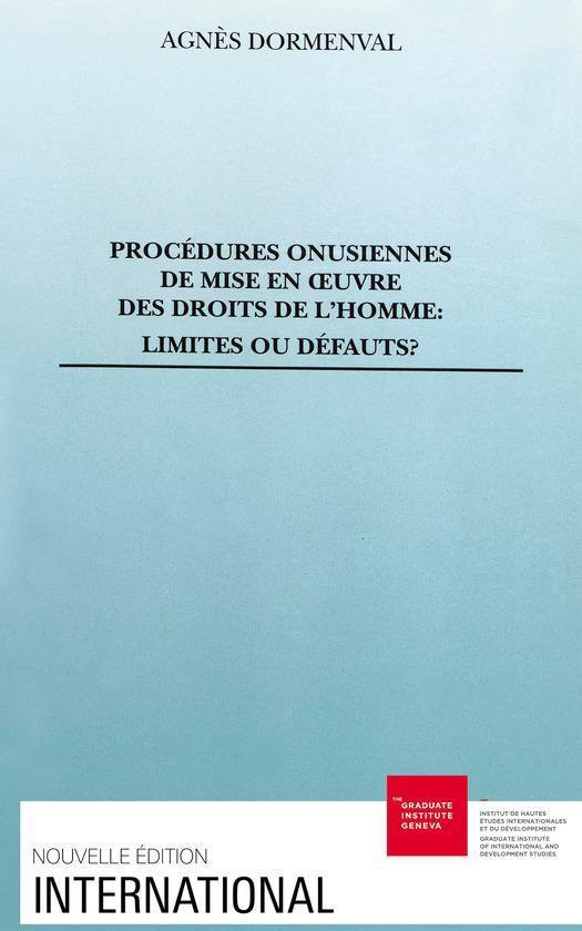 International - Procédures onusiennes de mise en œuvre des ... - cover