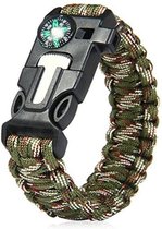 Bracelet paracord de Survie avec boussole et sifflet - 4 en 1 - Camouflage