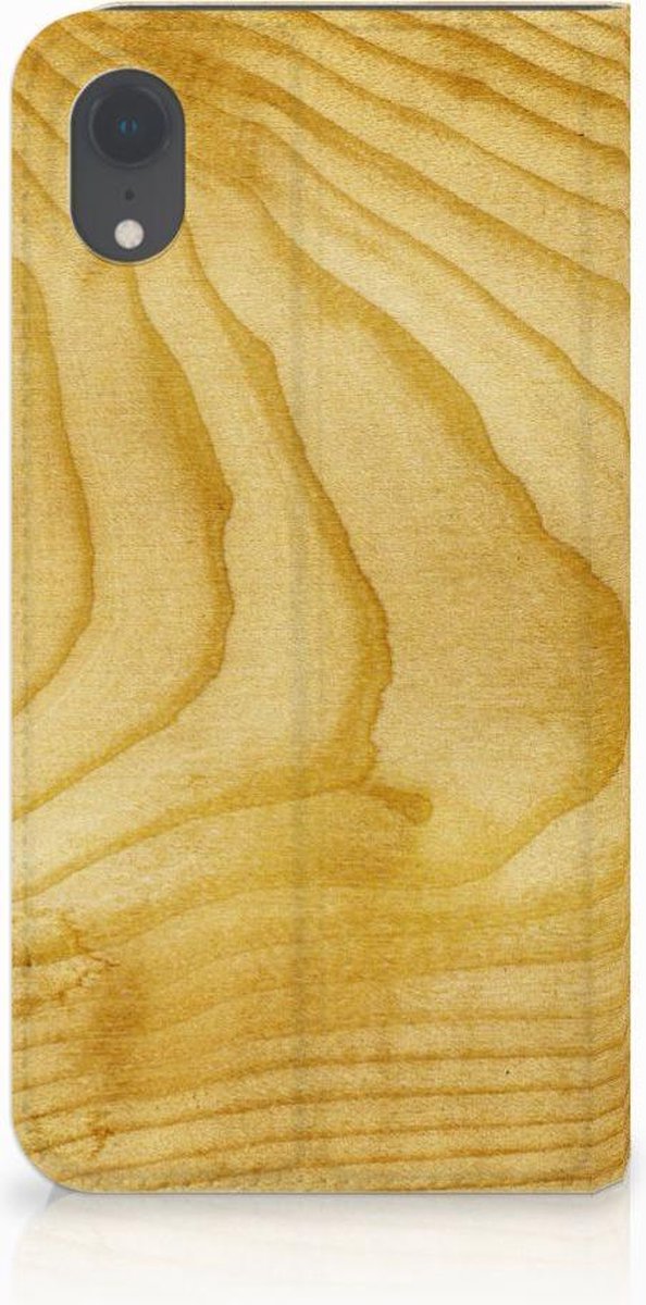 Apple iPhone Xr Book Wallet Case Licht Hout