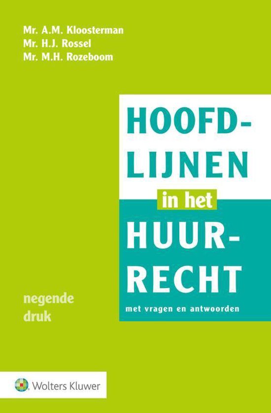 Hoofdlijnen in het huurrecht - cover