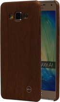 Bruin Hout QY TPU Cover Case voor Samsung Galaxy A7 Hoesje