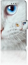 Portemonnee hoesje Geschikt voor iPhone XR Witte Kat