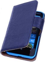 Polar Echt Lederen Navy Blue Nokia Lumia 930 Bookstyle Wallet Hoesje