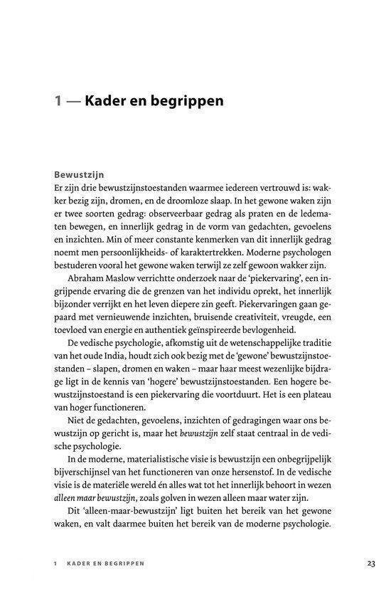 Boekpagina met tekst over bewustzijn en psychologie. Centraal staat de titel '1 - Kader en begrippen'.