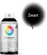 MTN Zwarte waterbasis spuitverf - 300ml lage druk en matte afwerking