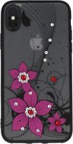 Roze Diamant Narcis Back Cover Hoesje voor iPhone X