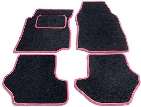Vloermatten velours premium matten indoor automatten set, zwart, 4-delig