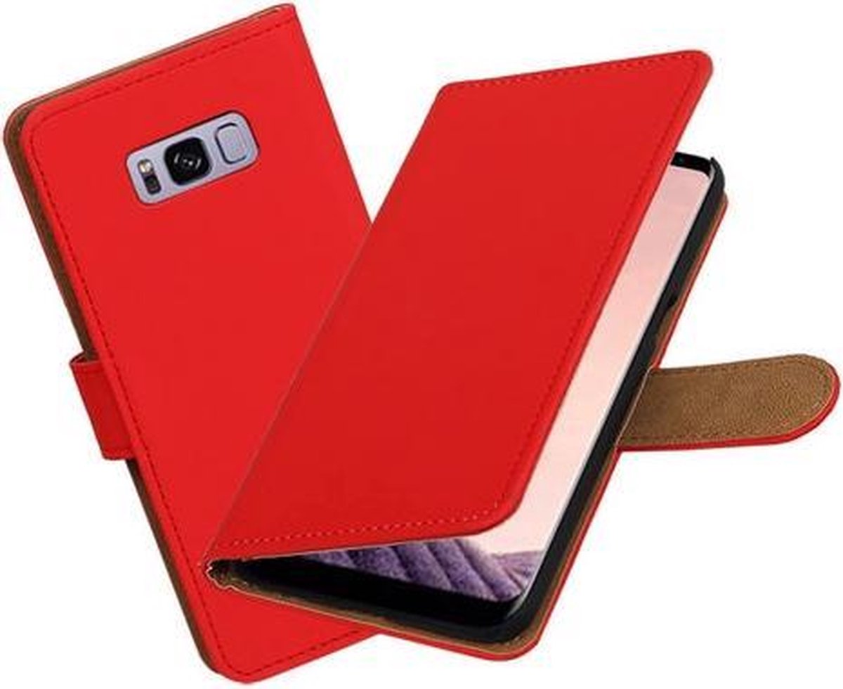 BestCases.nl Samsung Galaxy S8 Effen booktype hoesje Rood