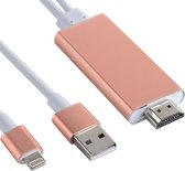 8 pin Lightning naar HDMI kabel - TV Adapter - voor Ipad / ipod en IPhone 5 tot X - Roze - 1.8 M