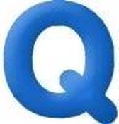 funtext letter Q blauw