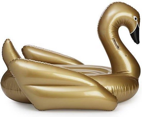 XXL Opblaasbare gouden zwaan - Zwemband / Luchtbed van 170cm