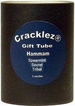Cracklez® Geschenkset Hammam met 3 knetterende houtlont geur kaarsen: spearmint hammam, tribal hammam en secret hammam