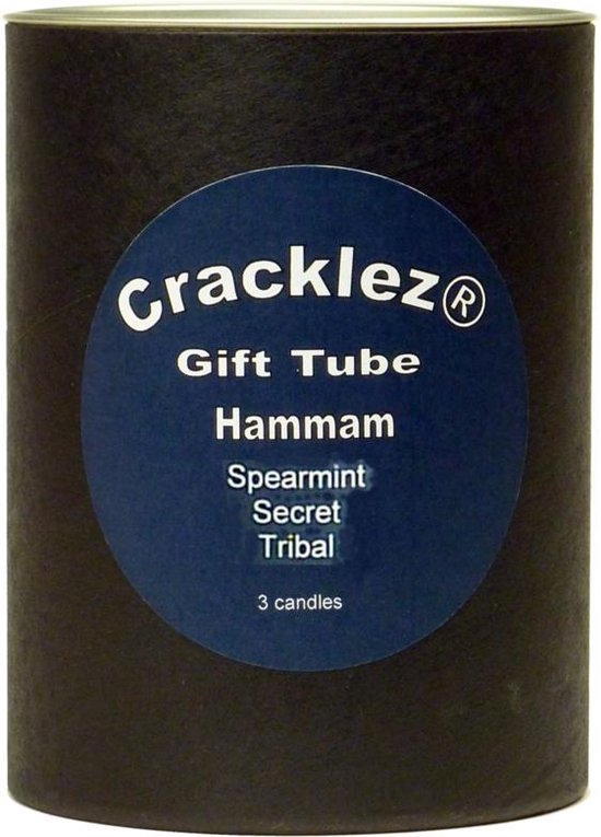 Cracklez® Geschenkset Hammam met 3 knetterende houtlont geur kaarsen: spearmint hammam, tribal hammam en secret hammam