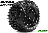 Louise RC - MT-PIONEER - 1-10 Monster Truck Bandenset - Gemonteerd - Sport - Velgen 2.8 Zwart - Zeskant 14mm - L-T3202SBM