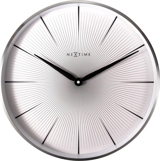 NeXtime 2 Seconds - Horloge - Mouvement silencieux - Métal et verre - Rond - Ø40 cm - Blanc