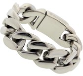 Bukovsky - Stalen Armband - "Devotion" - 19 cm - Zilverkleur - Gepolijst - Glanzend - Rvs - 316L Stainless Steel