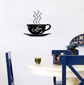 Mooie muursticker met koffie kopje