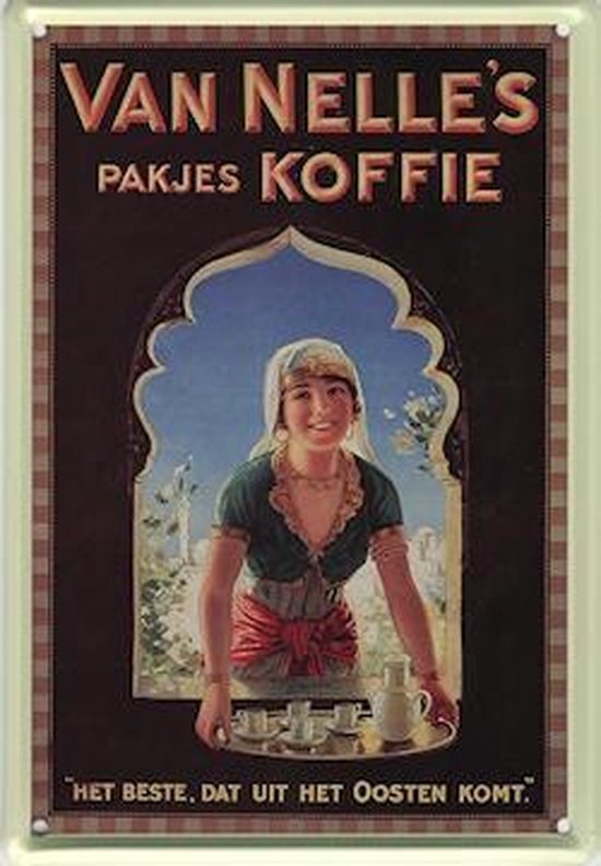 Van Nelle's Koffie reclame Pakjes Koffie reclamebord 10x15 cm