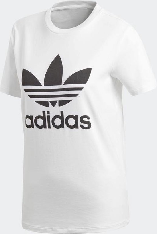 adidas Trefoil Tee T-Shirt Dames - White/Black | bol.com