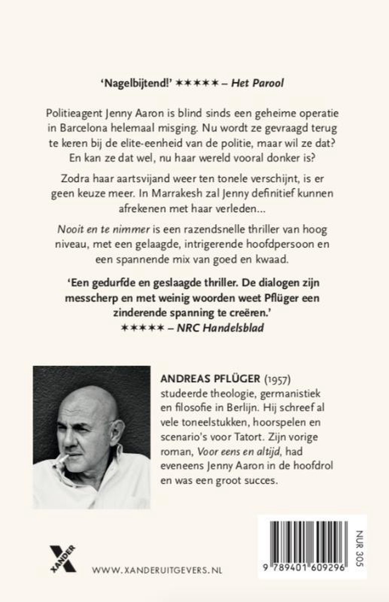 Nooit en te nimmer - back cover