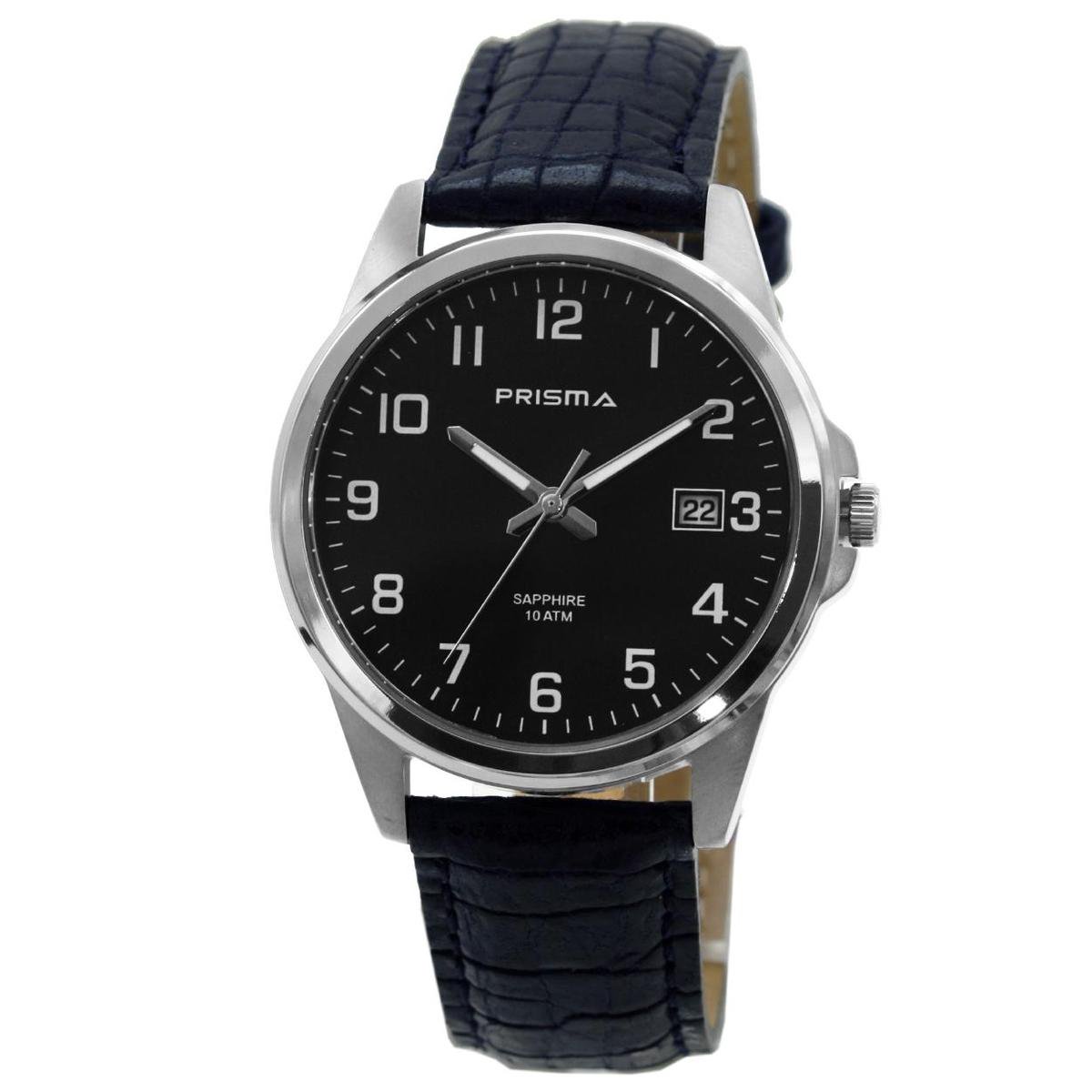 Prisma Herenhorloge P.1724.604G Lederen band Zilver