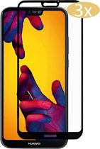 3 Stuks Huawei P20 Lite Screenprotector Glazen Gehard | Full Cover Volledig Beeld | Tempered Glass - van iCall
