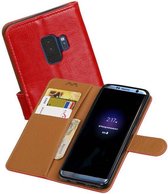 Zakelijke PU leder booktype hoesje voor Samsung Galaxy S9 rood