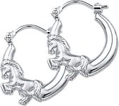 The Jewelry Collection oorringen Paard Poli/mat - Zilver