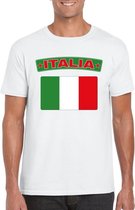 T-shirt met Italiaanse vlag wit heren S