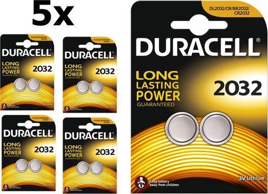 10 pièces (5 blister un 2 pièces) pile bouton au lithium Duracell