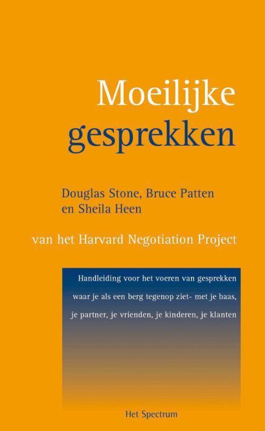 Cover van het boek 'Moeilijke gesprekken' van Bruce Patton en David Stone