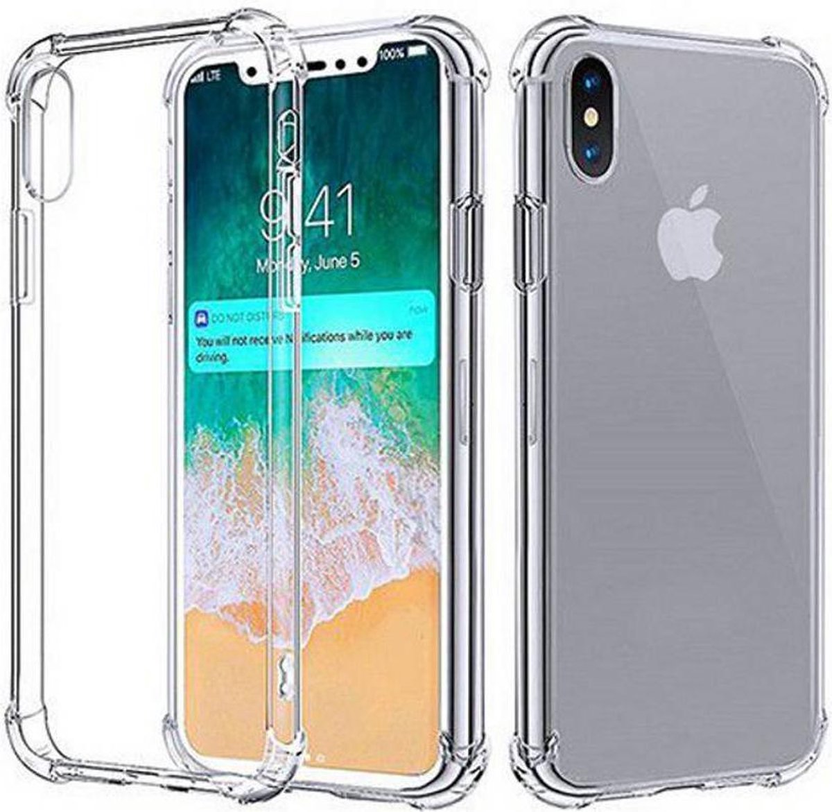 Backcover Shockproof TPU + PC voor Apple iPhone XS Max Transparant