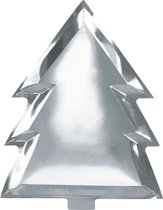 Zilver bord in kerstboom vorm (6 stuks)