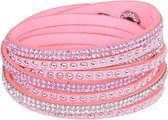 Fako Bijoux® - Wikkelarmband - Classic - Roze