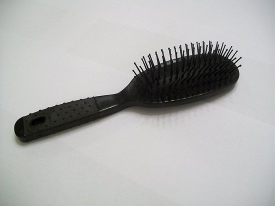 Haarborstel, zwart - stevig - 22cm