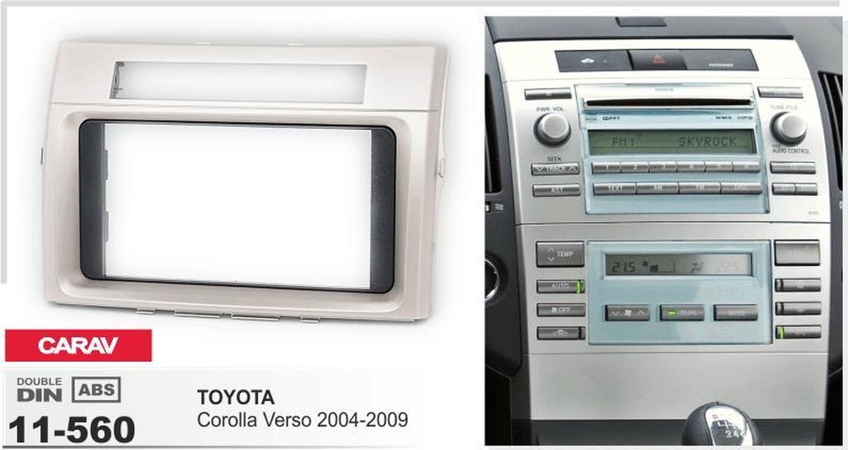 autoradio android inclusief 2-DIN TOYOTA Corolla Verso 2004-2009 frame  Audiovolt 11-560 | bol.com