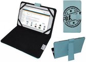Hoes voor Point Of View Mobii Tab P945 Hd, Cover met Fragile Print, Blauw, merk i12Cover
