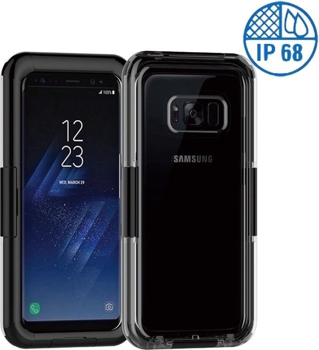 Hoesje geschikt voor Samsung S8 - Waterdicht - Zwart