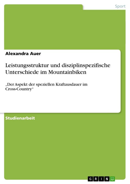 Leistungsstruktur und disziplinspezifische Unterschiede im M ... - cover
