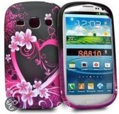Silicone gel hoesje paars hart samsung Galaxy Fame s6810