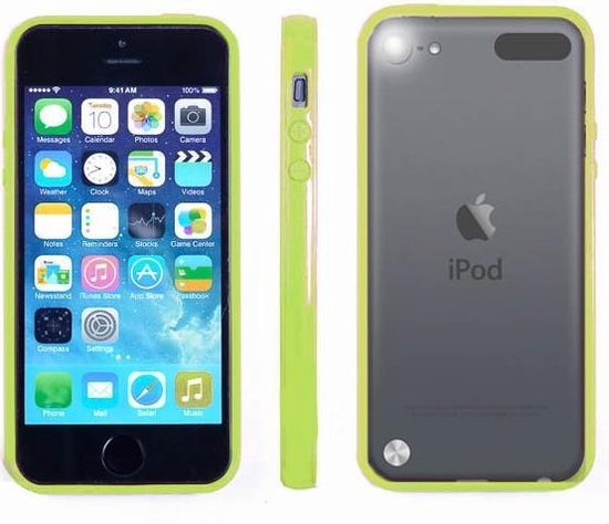 Apple iPod Touch 6 Hoesje Bumper case met achterkant Groen | bol.com