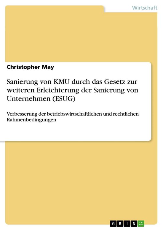 Sanierung von KMU durch das Gesetz zur weiteren Erleichterun ... - cover