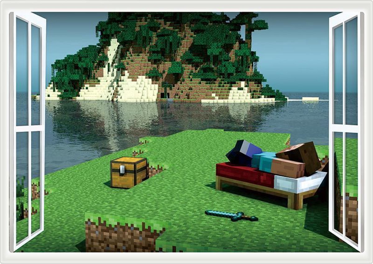 Minecraft 3d Raam Muursticker Bol Com