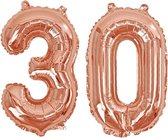 Neviti '30' jubileum cijfer folieballon - rosé goud - Set-1